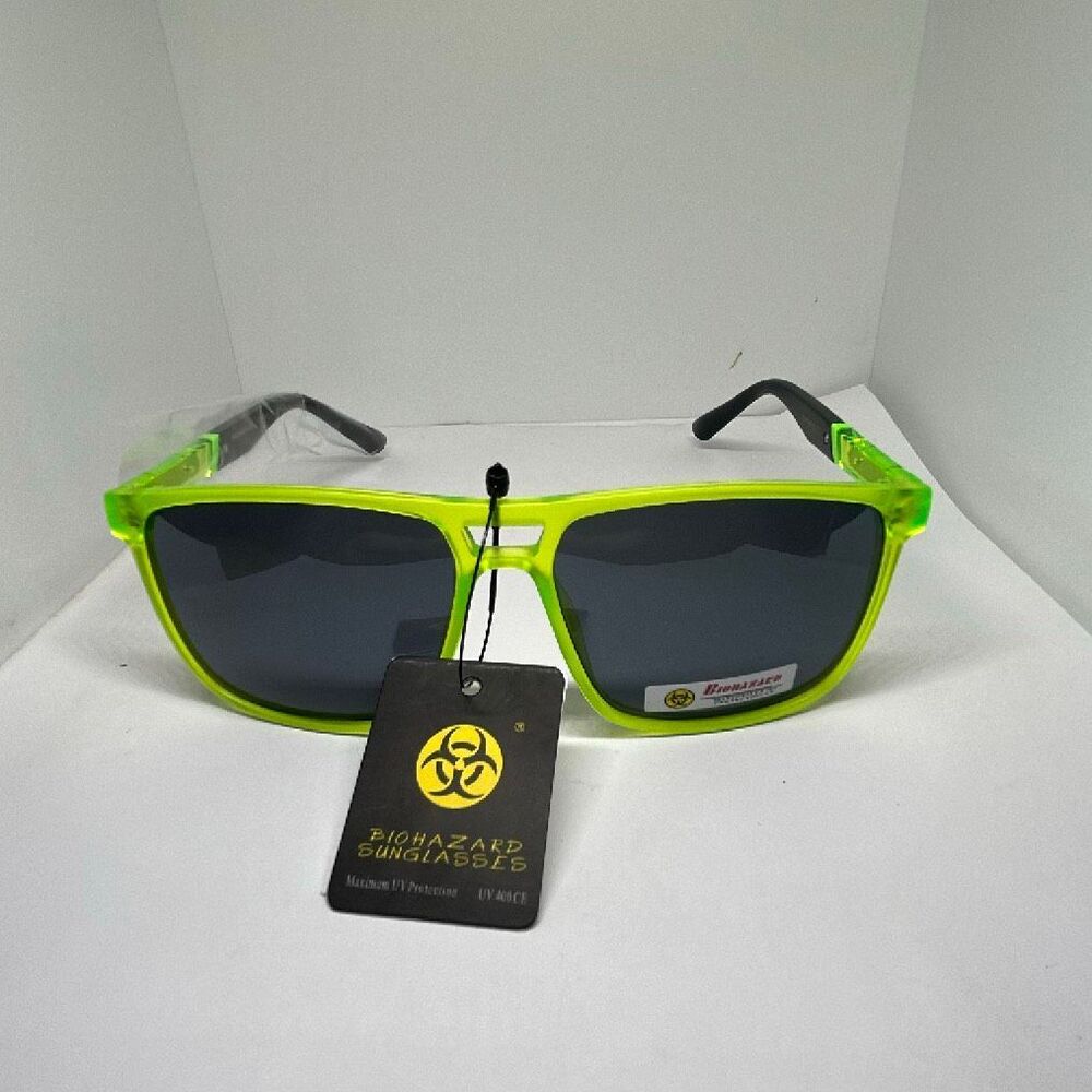 Green Biohazard UV400 Square Sunglasses – Maximum UV Protection – NWT - Picture 3 of 3